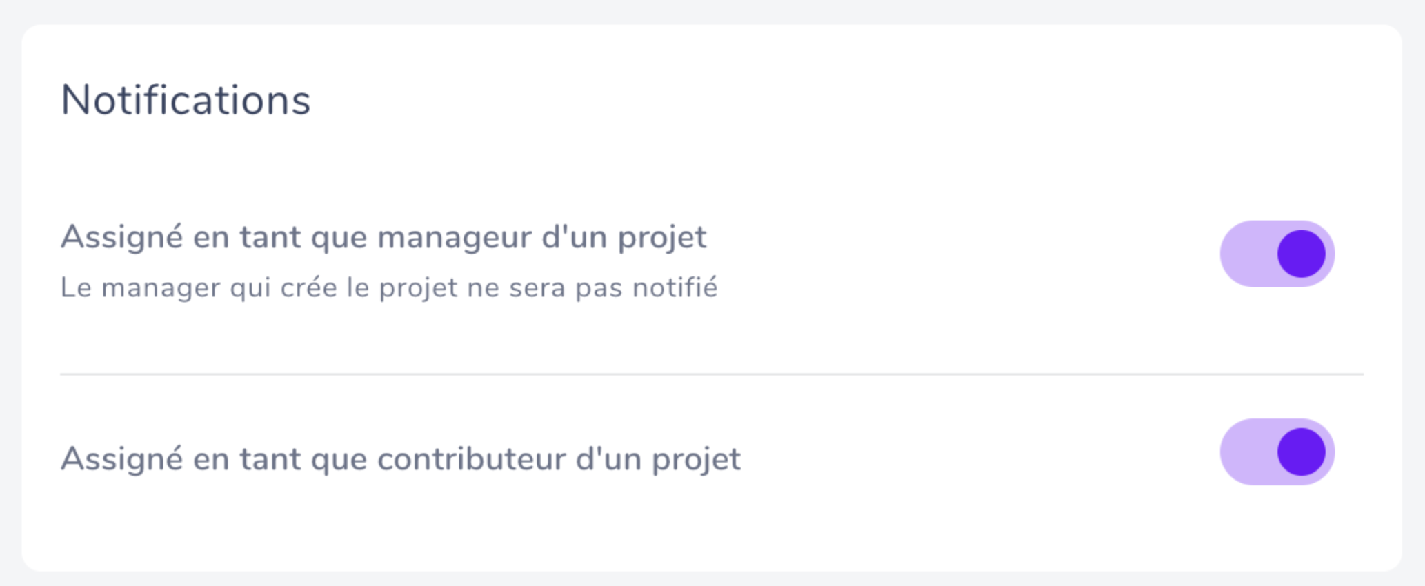 Paramétrage des assignations