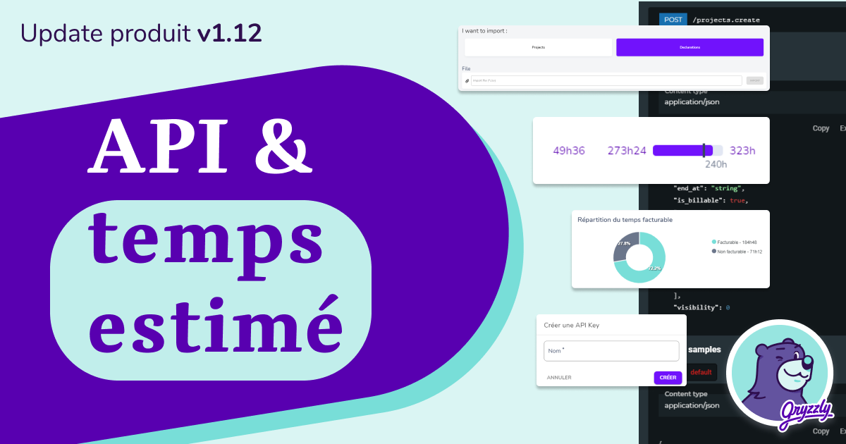 Update produit v1.12 : API & temps estimé
