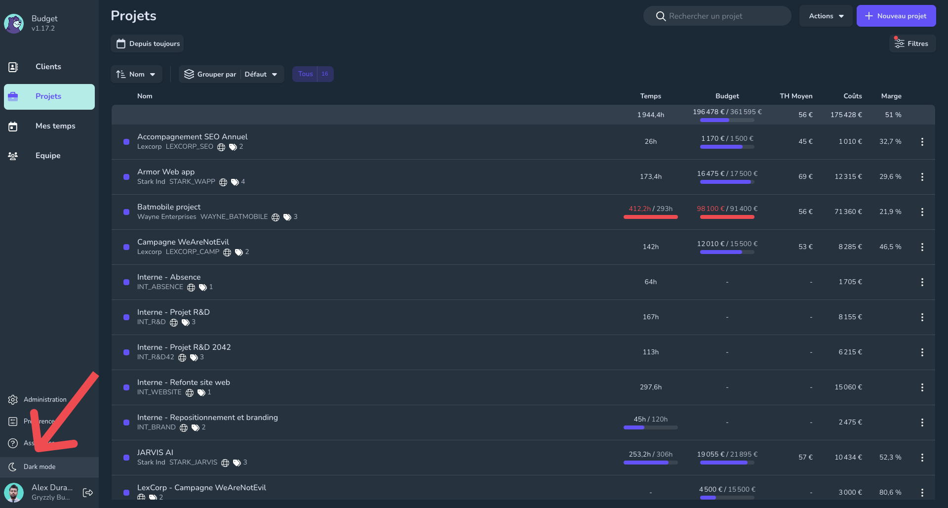 dark mode