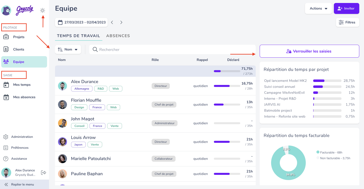 Amelioration de l'interface