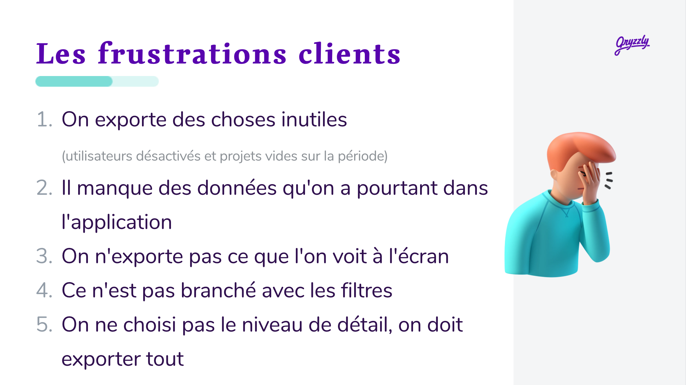 Les frustrations de nos client sur le fichier d'export
