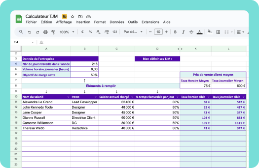A visual of the time tracking feature