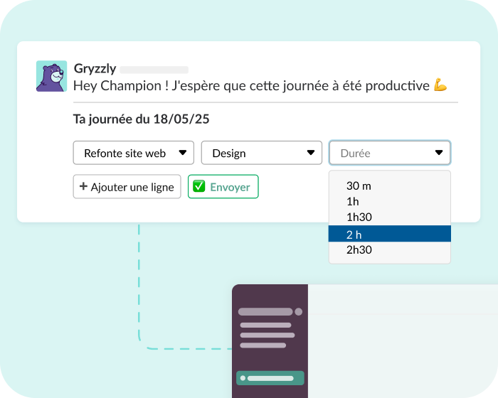 Image de l'usage suivi des temps de travail