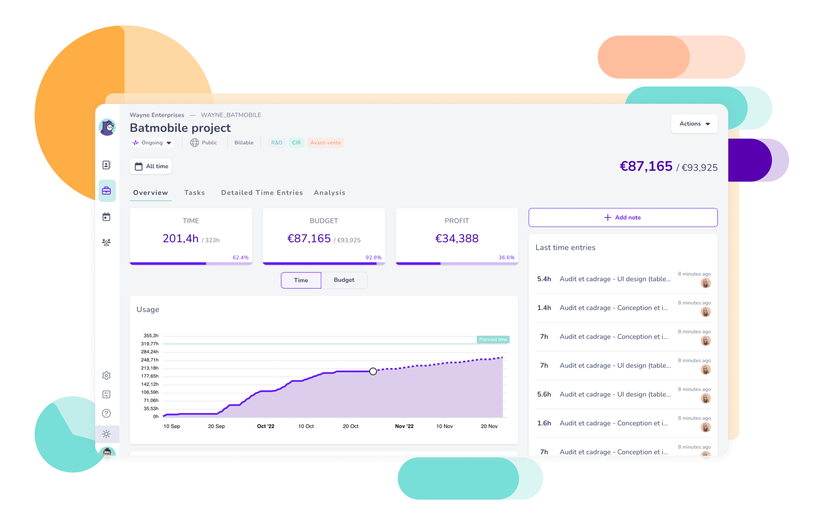 Monitor your projects with our dashboard