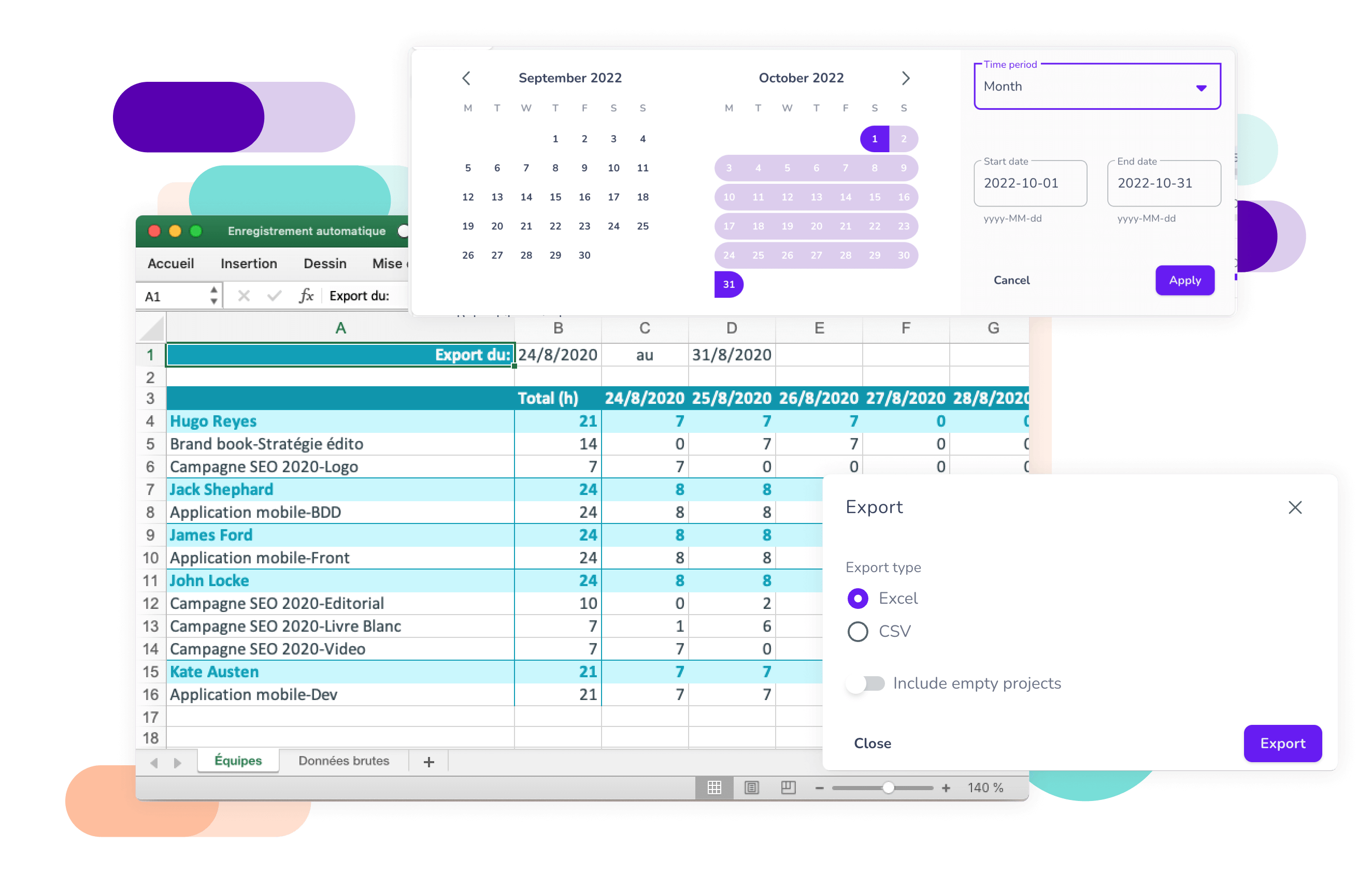 Export your data in various formats