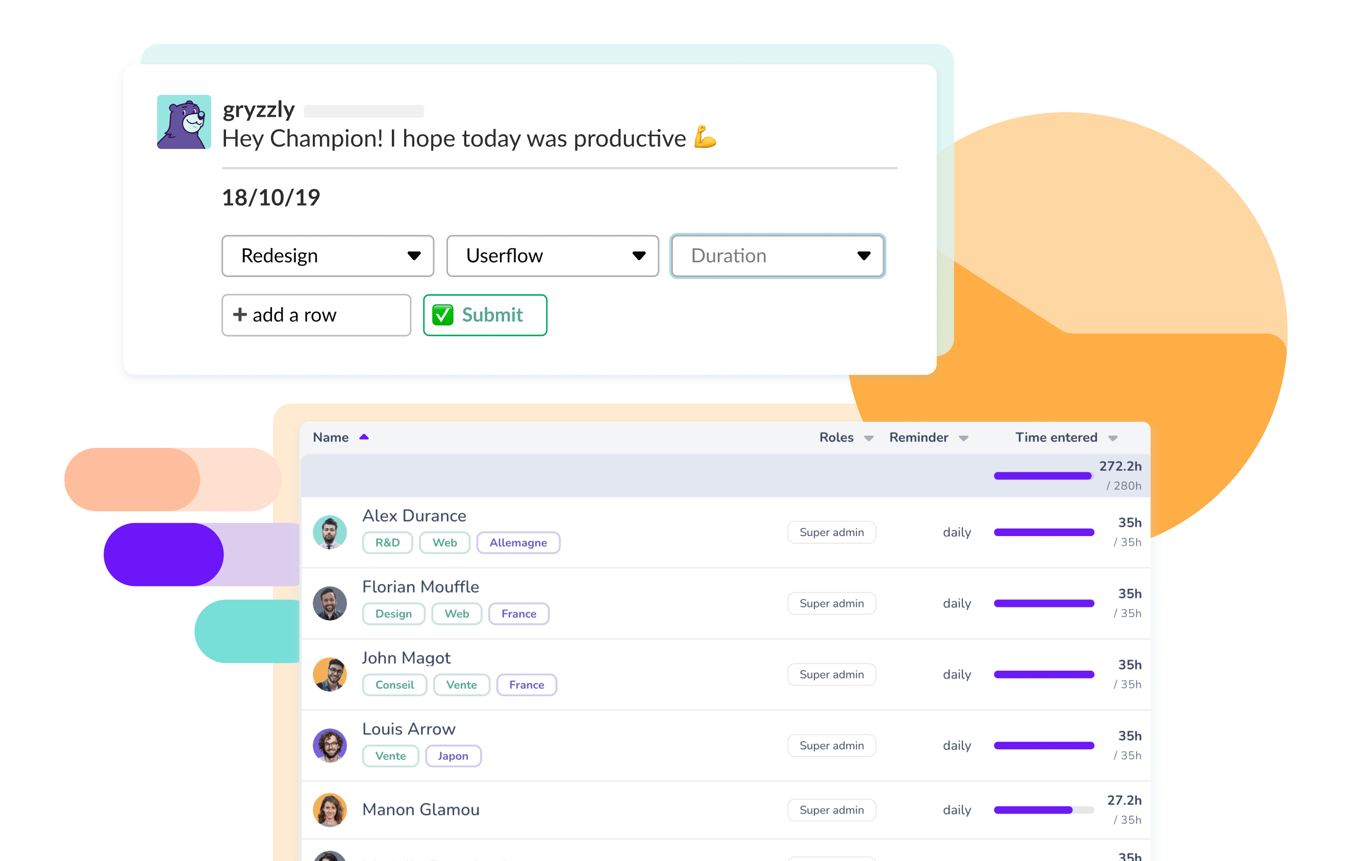Time tracking that saves time with a chatbot